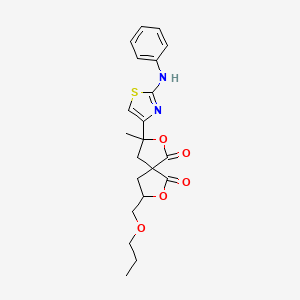 molecular formula C21H24N2O5S B4989193 3-(2-anilino-1,3-thiazol-4-yl)-3-methyl-8-(propoxymethyl)-2,7-dioxaspiro[4.4]nonane-1,6-dione 