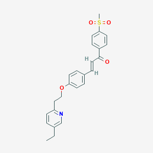 molecular formula C25H25NO4S B498920 3-{4-[2-(5-Ethyl-2-pyridinyl)ethoxy]phenyl}-1-[4-(methylsulfonyl)phenyl]-2-propen-1-one 