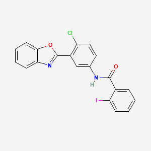 molecular formula C20H12ClIN2O2 B4989213 N-[3-(1,3-benzoxazol-2-yl)-4-chlorophenyl]-2-iodobenzamide 