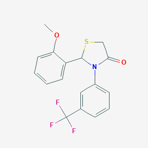 molecular formula C17H14F3NO2S B498923 2-(2-Methoxyphenyl)-3-[3-(trifluoromethyl)phenyl]-1,3-thiazolidin-4-one 