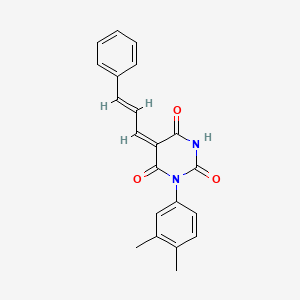 1-(3,4-dimethylphenyl)-5-(3-phenyl-2-propen-1-ylidene)-2,4,6(1H,3H,5H)-pyrimidinetrione