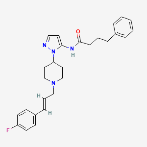 molecular formula C27H31FN4O B4989236 N-(1-{1-[(2E)-3-(4-fluorophenyl)-2-propen-1-yl]-4-piperidinyl}-1H-pyrazol-5-yl)-4-phenylbutanamide 