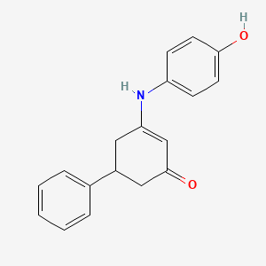 molecular formula C18H17NO2 B4989251 3-[(4-hydroxyphenyl)amino]-5-phenyl-2-cyclohexen-1-one 