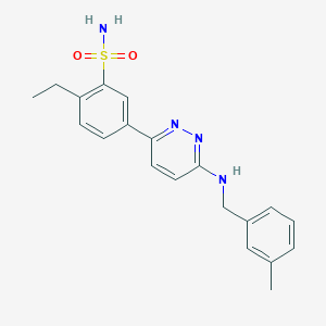 molecular formula C20H22N4O2S B4989262 2-ethyl-5-{6-[(3-methylbenzyl)amino]-3-pyridazinyl}benzenesulfonamide 