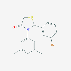 molecular formula C17H16BrNOS B498928 2-(3-Bromophenyl)-3-(3,5-dimethylphenyl)-1,3-thiazolidin-4-one 