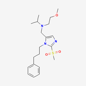 molecular formula C20H31N3O3S B4989284 N-(2-methoxyethyl)-N-{[2-(methylsulfonyl)-1-(3-phenylpropyl)-1H-imidazol-5-yl]methyl}-2-propanamine 