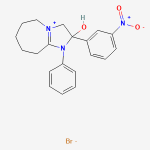 2-hydroxy-2-(3-nitrophenyl)-1-phenyl-1,2,3,5,6,7,8,9-octahydroimidazo[1,2-a]azepin-4-ium bromide