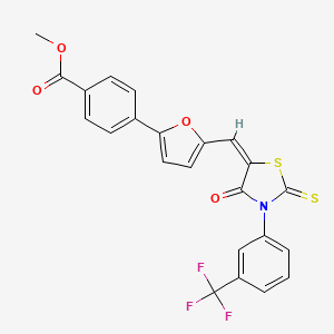 molecular formula C23H14F3NO4S2 B4989292 methyl 4-[5-({4-oxo-2-thioxo-3-[3-(trifluoromethyl)phenyl]-1,3-thiazolidin-5-ylidene}methyl)-2-furyl]benzoate 