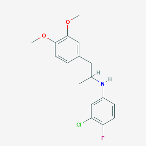 molecular formula C17H19ClFNO2 B4989298 (3-chloro-4-fluorophenyl)[2-(3,4-dimethoxyphenyl)-1-methylethyl]amine 