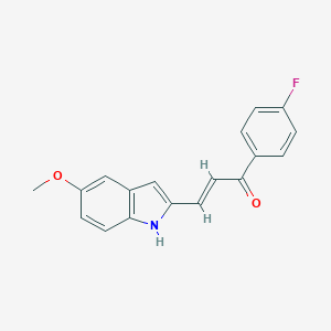 molecular formula C18H14FNO2 B498930 1-(4-fluorophenyl)-3-(5-methoxy-1H-indol-2-yl)-2-propen-1-one 
