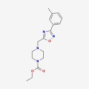 molecular formula C17H22N4O3 B4989305 ethyl 4-{[3-(3-methylphenyl)-1,2,4-oxadiazol-5-yl]methyl}-1-piperazinecarboxylate 