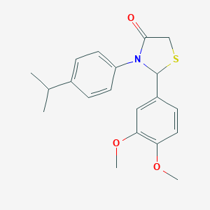 molecular formula C20H23NO3S B498932 2-(3,4-Dimethoxyphenyl)-3-(4-isopropylphenyl)-1,3-thiazolidin-4-one 