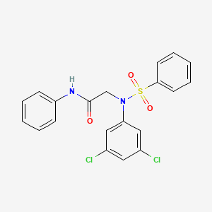 molecular formula C20H16Cl2N2O3S B4989324 N~2~-(3,5-dichlorophenyl)-N~1~-phenyl-N~2~-(phenylsulfonyl)glycinamide 