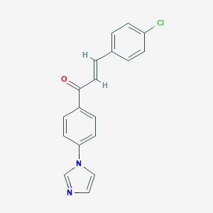 molecular formula C18H13ClN2O B498933 3-(4-chlorophenyl)-1-[4-(1H-imidazol-1-yl)phenyl]-2-propen-1-one 
