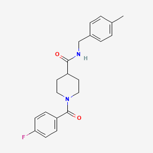 molecular formula C21H23FN2O2 B4989347 1-(4-fluorobenzoyl)-N-(4-methylbenzyl)-4-piperidinecarboxamide 