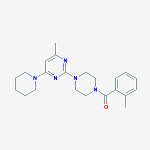 molecular formula C22H29N5O B4989353 4-methyl-2-[4-(2-methylbenzoyl)-1-piperazinyl]-6-(1-piperidinyl)pyrimidine 