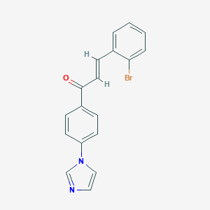 molecular formula C18H13BrN2O B498936 3-(2-bromophenyl)-1-[4-(1H-imidazol-1-yl)phenyl]-2-propen-1-one 