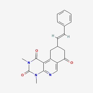 molecular formula C21H19N3O3 B4989361 2,4-dimethyl-9-[(E)-2-phenylethenyl]-9,10-dihydropyrimido[4,5-c]isoquinoline-1,3,7(2H,4H,8H)-trione 