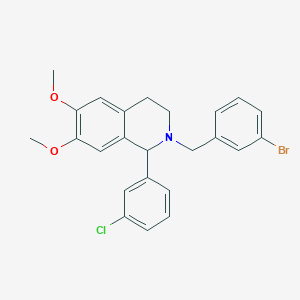 molecular formula C24H23BrClNO2 B4989385 2-(3-bromobenzyl)-1-(3-chlorophenyl)-6,7-dimethoxy-1,2,3,4-tetrahydroisoquinoline 