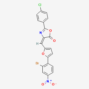 4-{[5-(2-bromo-4-nitrophenyl)-2-furyl]methylene}-2-(4-chlorophenyl)-1,3-oxazol-5(4H)-one