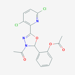 molecular formula C17H13Cl2N3O4 B498942 2-[3-Acetyl-5-(3,6-dichloro-2-pyridinyl)-2,3-dihydro-1,3,4-oxadiazol-2-yl]phenyl acetate 