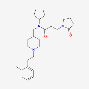 molecular formula C27H41N3O2 B4989425 N-cyclopentyl-N-({1-[2-(2-methylphenyl)ethyl]-4-piperidinyl}methyl)-3-(2-oxo-1-pyrrolidinyl)propanamide 