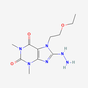 molecular formula C11H18N6O3 B4989428 7-(2-ethoxyethyl)-8-hydrazino-1,3-dimethyl-3,7-dihydro-1H-purine-2,6-dione CAS No. 959240-57-4