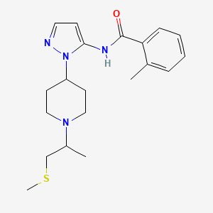 molecular formula C20H28N4OS B4989444 2-methyl-N-(1-{1-[1-methyl-2-(methylthio)ethyl]-4-piperidinyl}-1H-pyrazol-5-yl)benzamide 