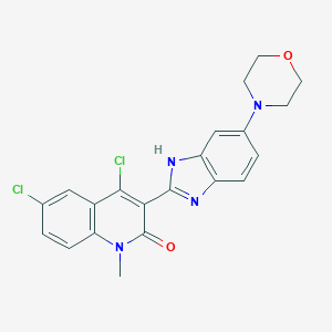 4,6-dichloro-1-methyl-3-[5-(4-morpholinyl)-1H-benzimidazol-2-yl]-2(1H)-quinolinone