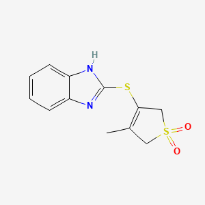 molecular formula C12H12N2O2S2 B4989520 2-[(4-methyl-1,1-dioxido-2,5-dihydro-3-thienyl)thio]-1H-benzimidazole 