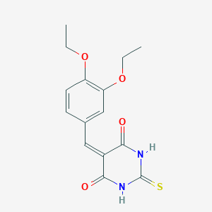molecular formula C15H16N2O4S B4989524 5-(3,4-diethoxybenzylidene)-2-thioxodihydro-4,6(1H,5H)-pyrimidinedione 