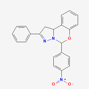 molecular formula C22H17N3O3 B4989535 5-(4-nitrophenyl)-2-phenyl-1,10b-dihydropyrazolo[1,5-c][1,3]benzoxazine 