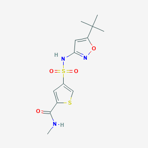 molecular formula C13H17N3O4S2 B4989554 4-{[(5-tert-butyl-3-isoxazolyl)amino]sulfonyl}-N-methyl-2-thiophenecarboxamide 
