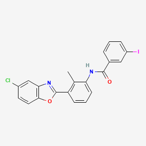 molecular formula C21H14ClIN2O2 B4989555 N-[3-(5-chloro-1,3-benzoxazol-2-yl)-2-methylphenyl]-3-iodobenzamide 
