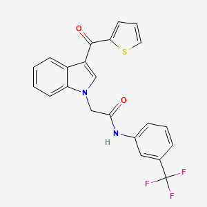 molecular formula C22H15F3N2O2S B4989568 2-[3-(2-thienylcarbonyl)-1H-indol-1-yl]-N-[3-(trifluoromethyl)phenyl]acetamide 