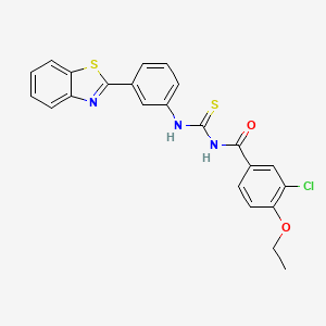 molecular formula C23H18ClN3O2S2 B4989592 N-({[3-(1,3-benzothiazol-2-yl)phenyl]amino}carbonothioyl)-3-chloro-4-ethoxybenzamide 