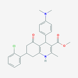 molecular formula C26H27ClN2O3 B4989600 methyl 7-(2-chlorophenyl)-4-[4-(dimethylamino)phenyl]-2-methyl-5-oxo-1,4,5,6,7,8-hexahydro-3-quinolinecarboxylate CAS No. 5757-72-2