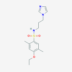 molecular formula C16H23N3O3S B498962 4-ethoxy-N-[3-(1H-imidazol-1-yl)propyl]-2,5-dimethylbenzenesulfonamide CAS No. 873671-56-8