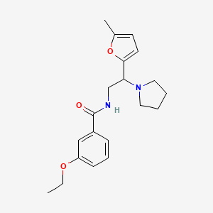 molecular formula C20H26N2O3 B4989622 3-ethoxy-N-[2-(5-methyl-2-furyl)-2-(1-pyrrolidinyl)ethyl]benzamide 