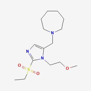 molecular formula C15H27N3O3S B4989626 1-{[2-(ethylsulfonyl)-1-(2-methoxyethyl)-1H-imidazol-5-yl]methyl}azepane 