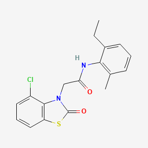 molecular formula C18H17ClN2O2S B4989629 2-(4-chloro-2-oxo-1,3-benzothiazol-3(2H)-yl)-N-(2-ethyl-6-methylphenyl)acetamide 