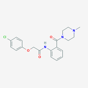 molecular formula C20H22ClN3O3 B498964 2-(4-chlorophenoxy)-N-{2-[(4-methyl-1-piperazinyl)carbonyl]phenyl}acetamide 