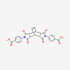molecular formula C28H22N2O8 B4989642 dimethyl 4,4'-(3,5,9,11-tetraoxo-4,10-diazatetracyclo[5.5.2.0~2,6~.0~8,12~]tetradec-13-ene-4,10-diyl)dibenzoate 