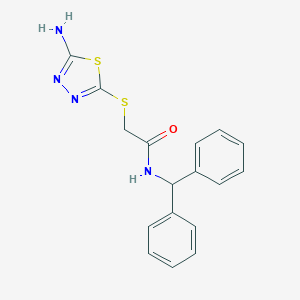 molecular formula C17H16N4OS2 B498966 2-[(5-氨基-1,3,4-噻二唑-2-基)硫基]-N-(二苯甲基)乙酰胺 CAS No. 332412-73-4
