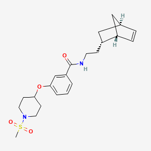 molecular formula C22H30N2O4S B4989682 N-{2-[(1S*,2S*,4S*)-bicyclo[2.2.1]hept-5-en-2-yl]ethyl}-3-{[1-(methylsulfonyl)-4-piperidinyl]oxy}benzamide 
