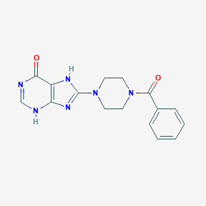 molecular formula C16H16N6O2 B498970 8-(4-Benzoylpiperazin-1-yl)-3,7-dihydropurin-6-one CAS No. 312517-56-9