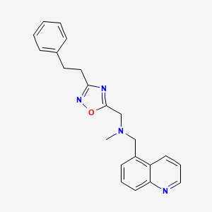 molecular formula C22H22N4O B4989701 N-methyl-1-[3-(2-phenylethyl)-1,2,4-oxadiazol-5-yl]-N-(5-quinolinylmethyl)methanamine 