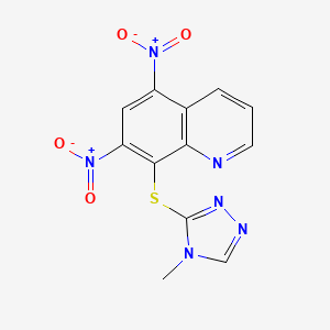 molecular formula C12H8N6O4S B4989747 8-[(4-methyl-4H-1,2,4-triazol-3-yl)thio]-5,7-dinitroquinoline 