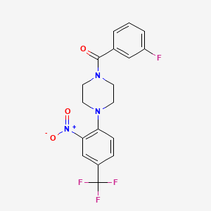 molecular formula C18H15F4N3O3 B4989753 1-(3-fluorobenzoyl)-4-[2-nitro-4-(trifluoromethyl)phenyl]piperazine 