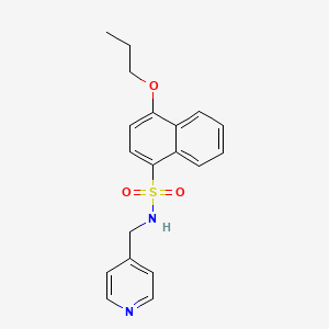 molecular formula C19H20N2O3S B4989768 4-propoxy-N-(4-pyridinylmethyl)-1-naphthalenesulfonamide 